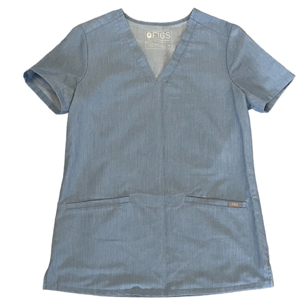 Figs Casma Heather Indigo Blue Scrub Top